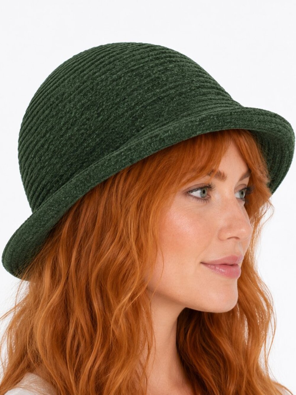 Vintage Villager Chenille Bucket Hat Forest Green O/S - Picture 11 of 11